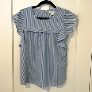 💕 SALE! Monteau Women’s Blouse Top, Striped Medium